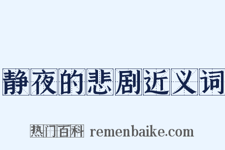 静夜的悲剧近义词是什么意思的图片